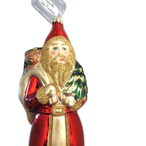 Mercury Glass Ornament Santa With A Tree and Bag of Gifts by Lauscha Glas German - Picture 6 of 6